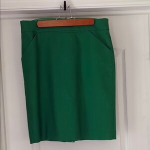 J. Crew Green Pencil Skirt Knee-Length Workwear